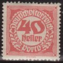 Austria - 1920 - Numeros - 40H - Rojo - Austria, Mercury - Scott J81 - 0
